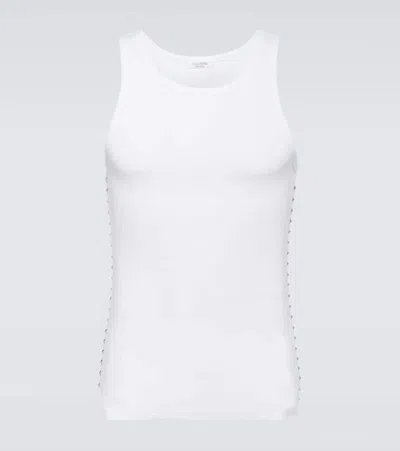 Valentino Cotton-blend Tank Top In White