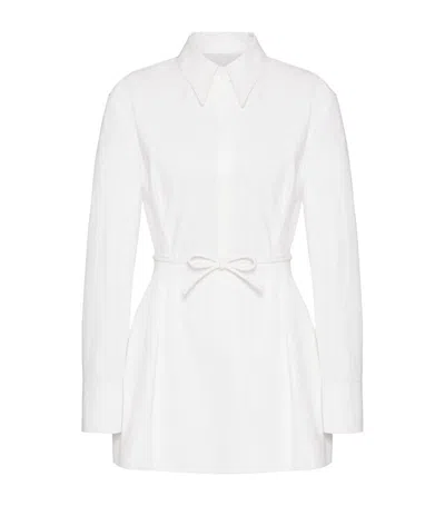 Valentino Cotton Bow-detail Shirt Dress In White