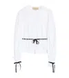 Valentino Sangallo-embroidered Ribbon-detailed Shirt In White