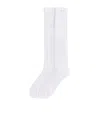 Valentino White Cotton Socks With Vlogo Signature And Crochet Knit Texture In White