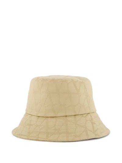Valentino Garavani Cotton Bucket Hat In Neutrals