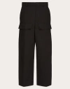 Valentino Cargo Utility Trousers Wide Leg In Black