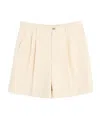 Valentino Butter-coloured Bermuda Shorts With Turn-ups In Shell Color