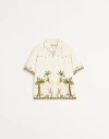 Valentino Camicia In Canvas Di Cotone Con Ricamo Floreale
