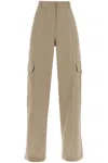 Valentino Cotton-blend Canvas Wide-leg Cargo Pants In Beige