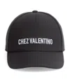 Valentino Cotton Baseball Cap With Embroidery In Black