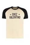 Valentino Sleeve Contrast Graphic Print Crew Neck In Neutral