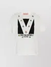Valentino Womens Brand-print Rhinestone-embellishment Cotton-jersey T-shirt Avorio Nero