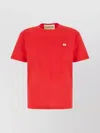 Valentino Cotton Crew Neck T-shirt With Short Sleeves In Orange