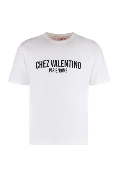 Valentino Cotton Crew-neck T-shirt For Men In White