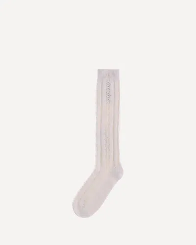 Valentino Garavani Cotton Crochet Socks In White