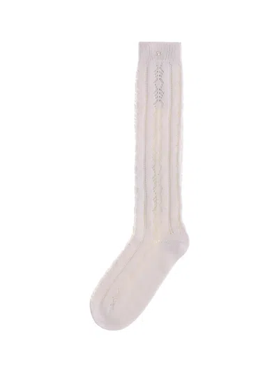 Valentino Cotton Crochet Socks In Pink