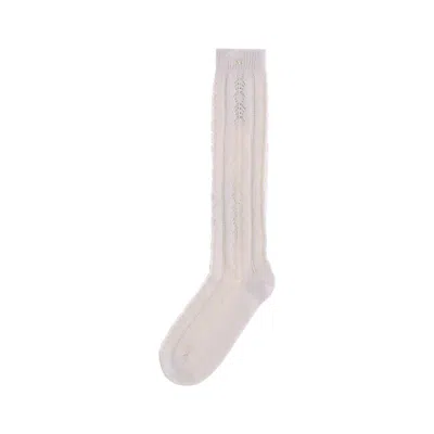 Valentino Cotton Crochet Socks In Black