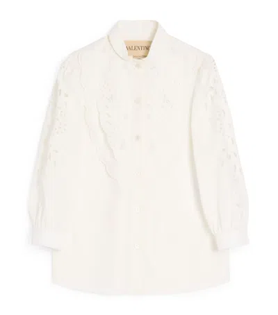 Valentino Cotton Cut-out Shirt In White