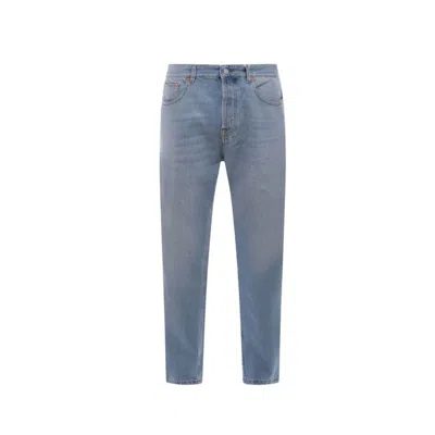 Valentino Cotton Denim Jeans In Blue