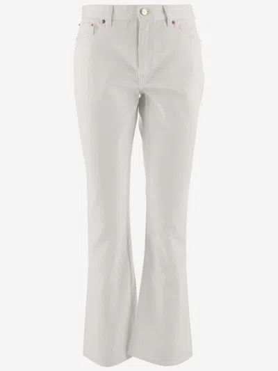 Valentino Cotton Denim Jeans With Vlogo In White