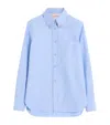 Valentino Cotton Embellished-collar Shirt In Blue