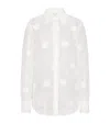 Valentino Ivory Organdis Daisy Shirt In Ivory