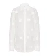 Valentino Ivory Organdis Daisy Shirt In Ivory