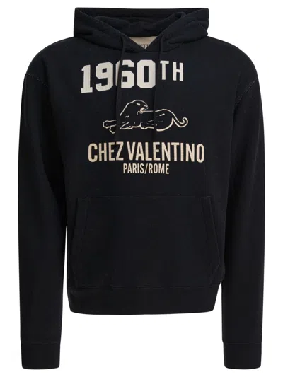 Valentino Cotton Fabric Sweatshirt With Comfortable Fit In Black