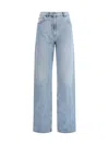Valentino Straight Trousers With Pockets And Belt Loops In Blue