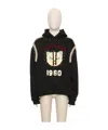Valentino Crystal-embellished Hooded Sweater With Embroidered Logo In Black
