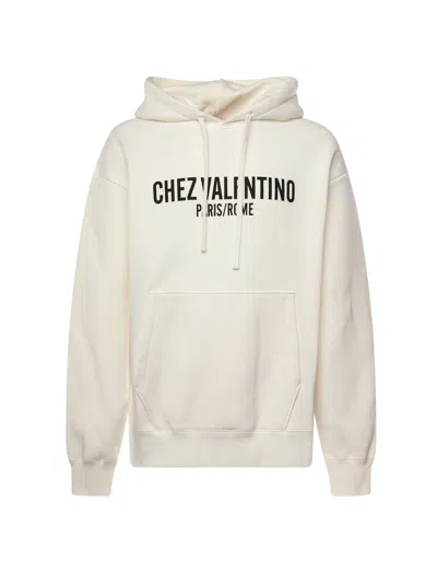 Valentino Chez-print Hoodie In White