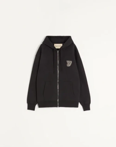 Valentino Logoed Hoodie In Black