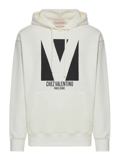 VALENTINO COTTON HOODIE WITH CHEZ VALENTINO PRINT