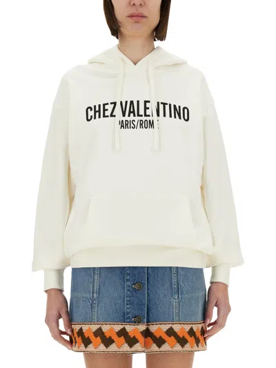 VALENTINO COTTON HOODIE WITH PRINT