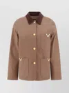 Valentino Cotton Jacket V-shaped Embellishments