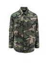 Valentino Men Cotton Jacket With Camouflage Motif In Green