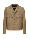 Valentino Safari Jacket With Long Sleeves And Flap Pockets In Nude