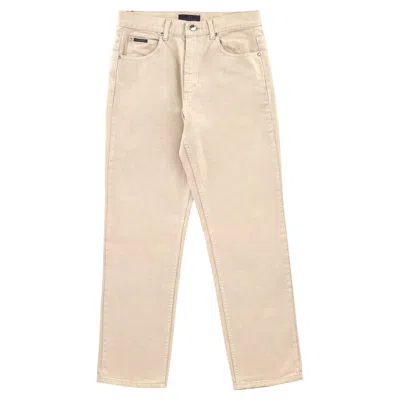 Pre-owned Valentino Cotton Jeans In Sand