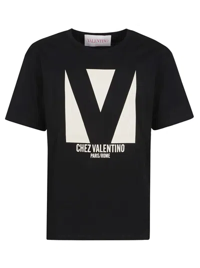 VALENTINO VALENTINO COTTON JERSEY CREW NECK T-SHIRT WITH LOGO PRINT