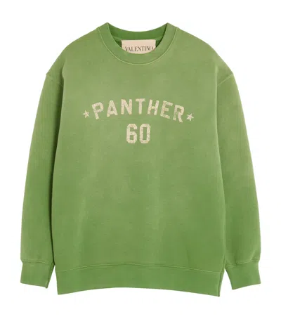 Valentino Cotton S Graphic Print Sweater In Green