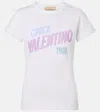 Valentino Womens Bianco Text-print Round-neck Cotton T-shirt In White