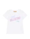 Valentino Womens Bianco Text-print Round-neck Cotton T-shirt In White