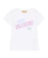 Valentino Womens Bianco Text-print Round-neck Cotton T-shirt In White