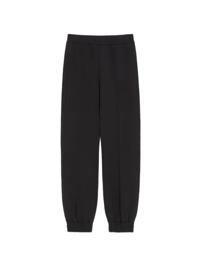 Valentino Cotton Jogging Pants With Vgold In Black