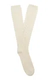 Valentino Pointelle-knit Socks In Neutral