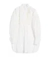 Valentino Cotton-linen-blend Ruffled Shirt Dress In White