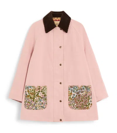 Valentino Cotton-linen Denim Barn Jacket In Pink