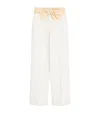 Valentino Cotton-linen Straight-leg Trousers