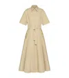 Valentino Cotton-linen V-detail Shirt Dress In Beige