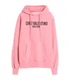 Valentino Pink Cotton Hoodie With Kangaroo Pocket In Pink