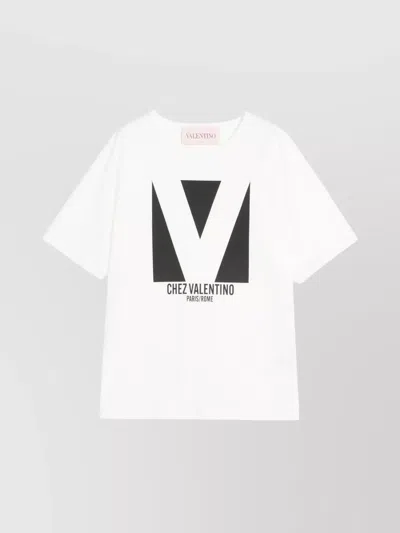 Valentino Cotton Logo Print T-shirt In White