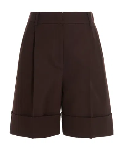 Valentino Cotton Logo Shorts In Black