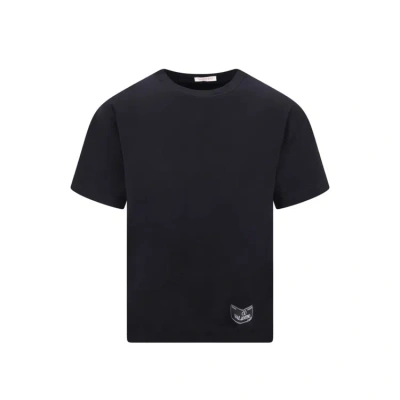 Valentino Cotton Logo T-shirt In Black