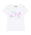 Valentino Womens Bianco Text-print Round-neck Cotton T-shirt In White